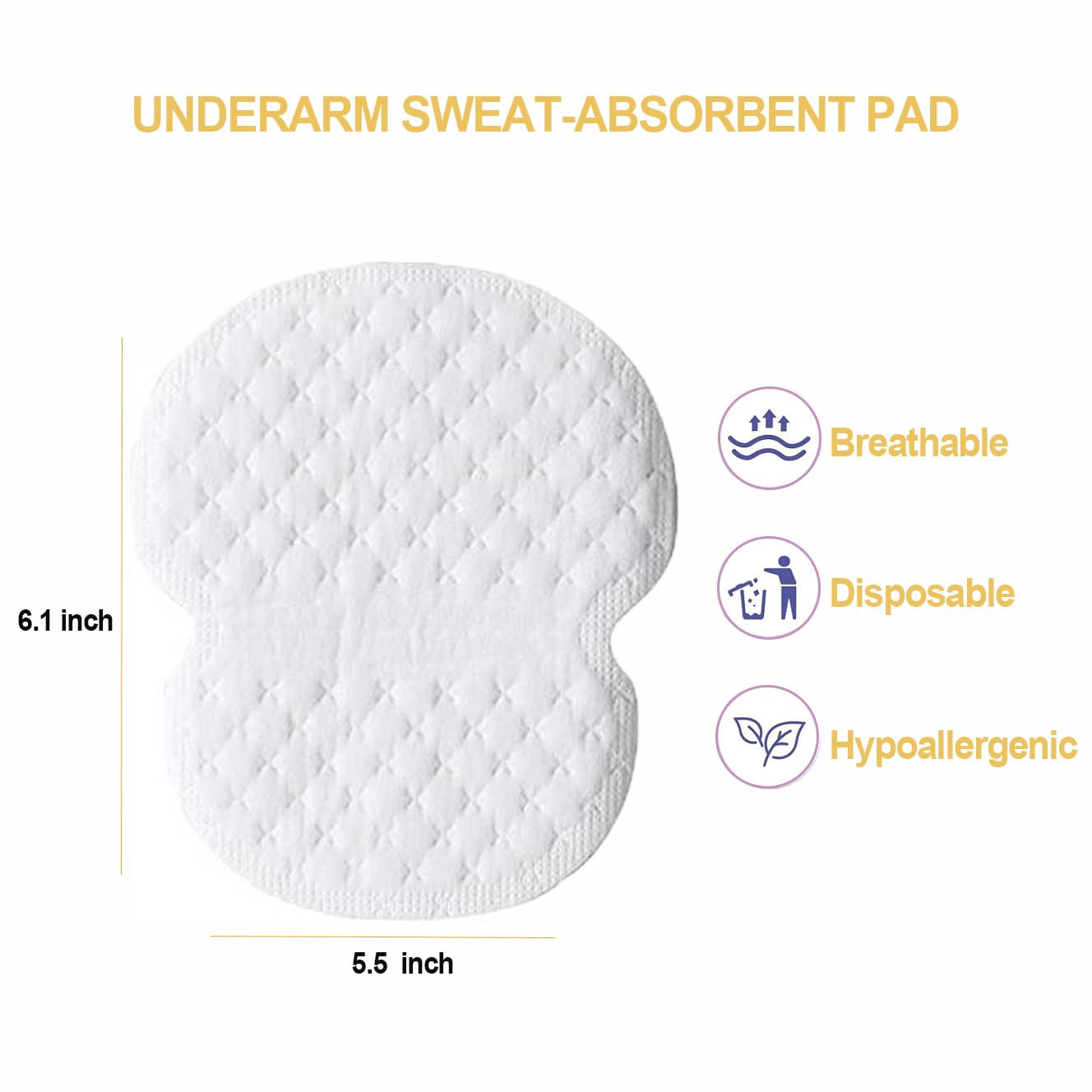 Armpit Sweat Pads for Women and Men,Underarm Sweat Pads Disposable Underarm Dress Shields/Guards,Sweat Pads for under Arms Stay Confident（50Pcs)