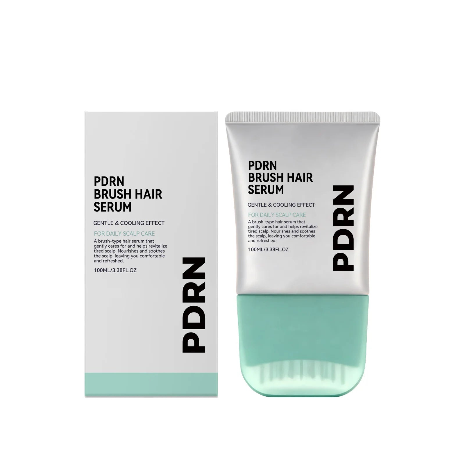 PDRN Hair Serum with Built-In Brush,Hair Root Strengthening Essence Nourishing Scalp Environment Daily Head Care Scalp Massager