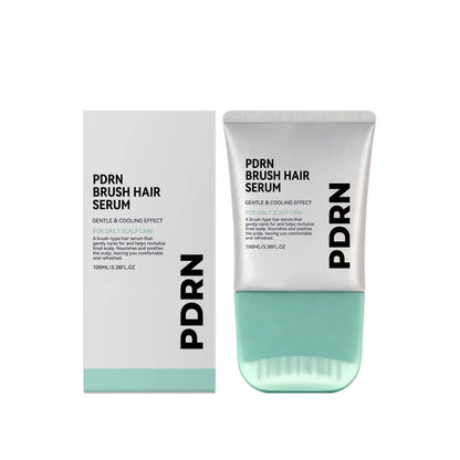 PDRN Hair Serum with Built-In Brush,Hair Root Strengthening Essence Nourishing Scalp Environment Daily Head Care Scalp Massager