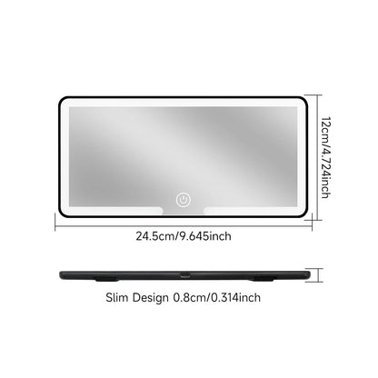 Car Sun Visor Makeup Mirror LED Touch Screen Adjustable Brightness Auto Interior Makeup HD Mirror Charging Vanity Mirror