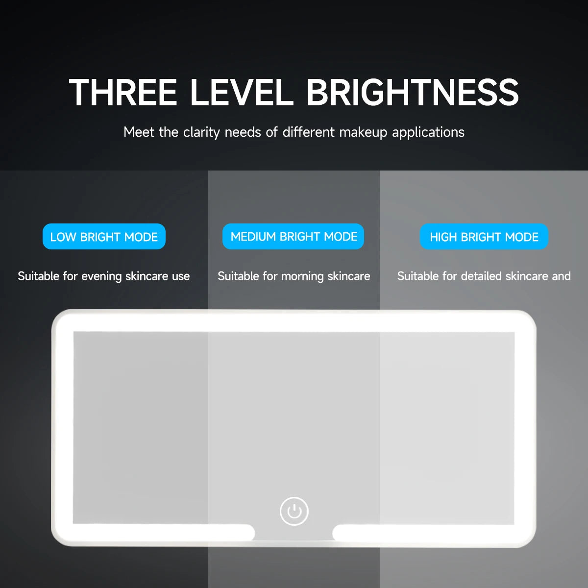 Car Sun Visor Makeup Mirror LED Touch Screen Adjustable Brightness Auto Interior Makeup HD Mirror Charging Vanity Mirror