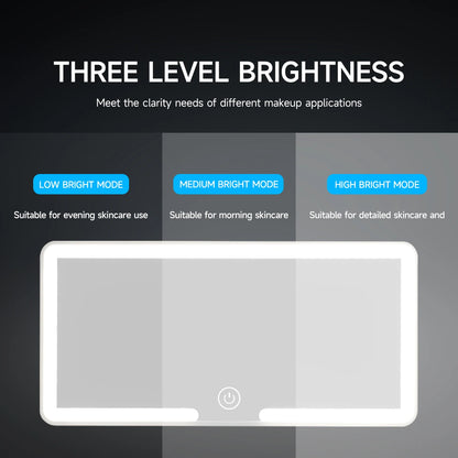 Car Sun Visor Makeup Mirror LED Touch Screen Adjustable Brightness Auto Interior Makeup HD Mirror Charging Vanity Mirror