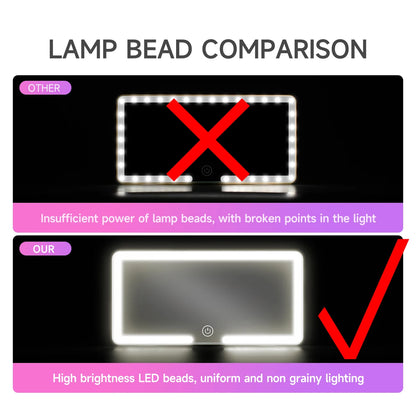 Car Sun Visor Makeup Mirror LED Touch Screen Adjustable Brightness Auto Interior Makeup HD Mirror Charging Vanity Mirror